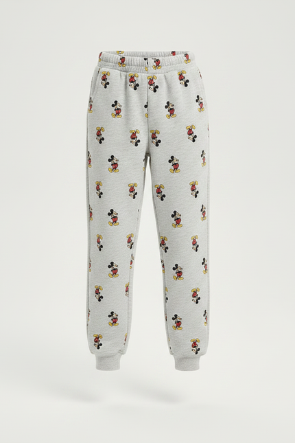 Pantalon Gris Molletonné Imprimé Mickey Enfant - vue 3