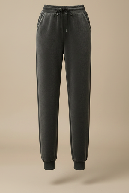 Pantalon Gris Velours Harem Chaud Décontracté - vue 3