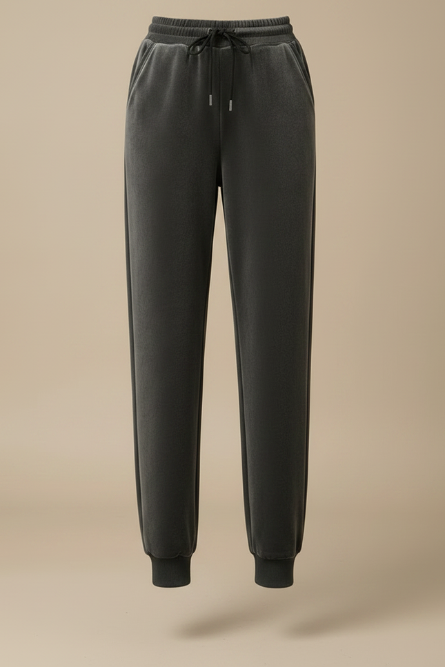 Pantalon Gris Velours Harem Chaud Décontracté - vue 3