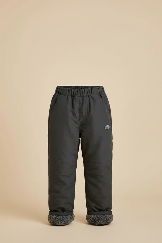 Pantalon Gris Ample Décontracté Doublé Chaud Enfant - Polyester - vue 3