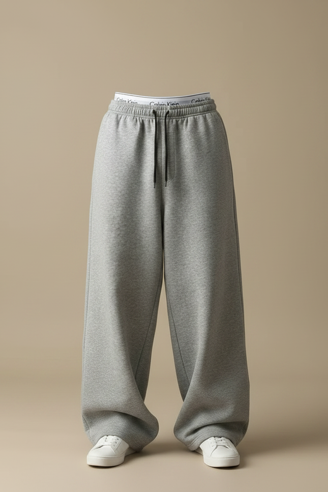 Pantalon Gris Ample Molletonné Décontracté Homme - vue 3