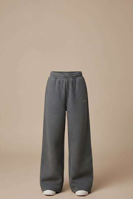 Pantalon Gris Molletonné Large Décontracté Fille - vue 3