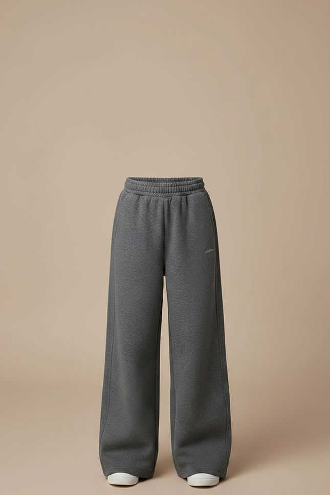 Pantalon Gris Molletonné Large Décontracté Fille - vue 3