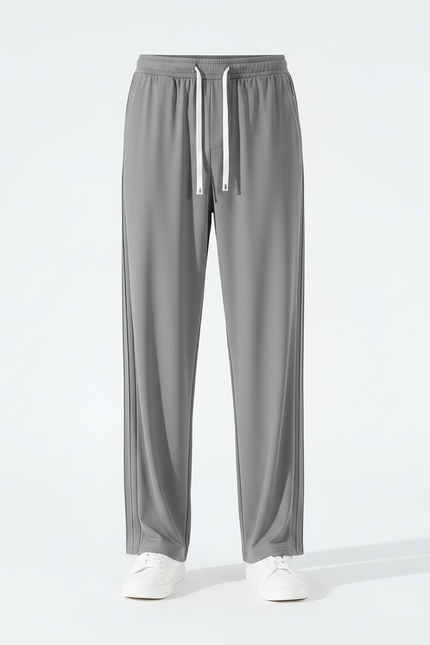 Pantalon Gris Ample Droit Sport Cordon Homme - Polyester - vue 3
