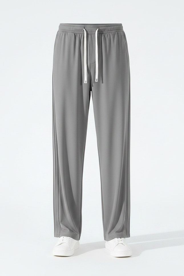 Pantalon Gris Ample Droit Sport Cordon Homme - Polyester - vue 3