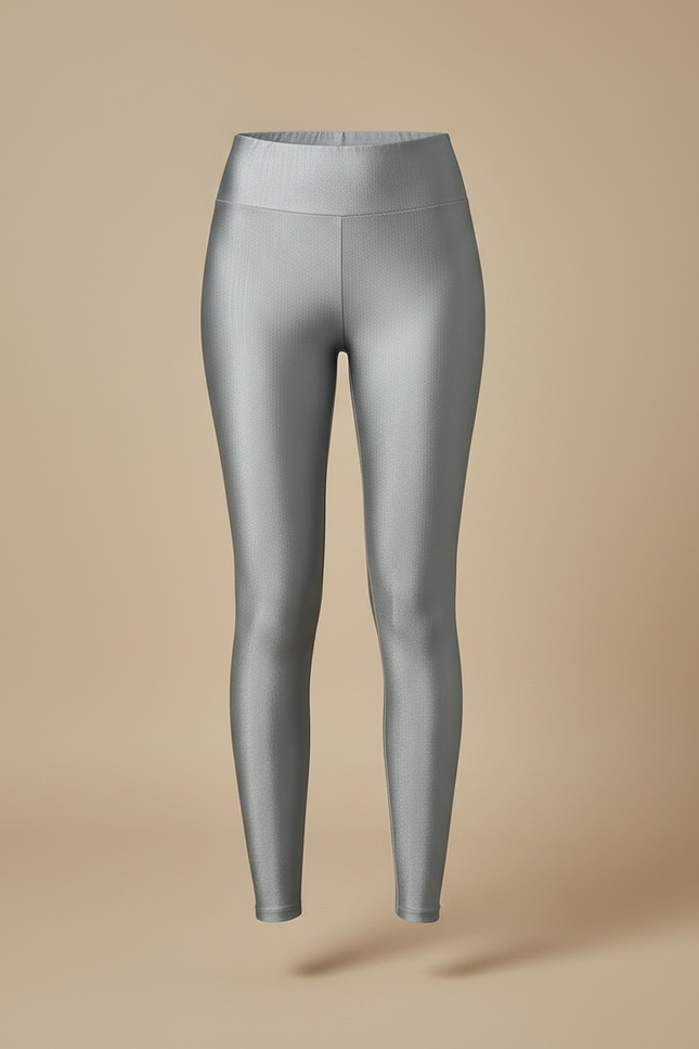 Pantalon Gris Brillant - Argenté Polyester - vue 3