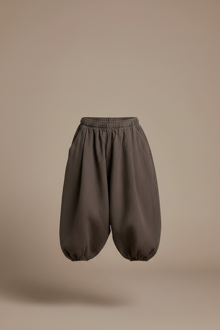 Pantalon Gris Ample Coton Décontracté Enfant - Molleton - vue 3