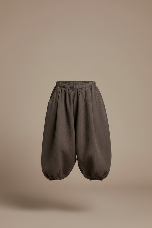 Pantalon Gris Ample Coton Décontracté Enfant - Molleton - vue 3
