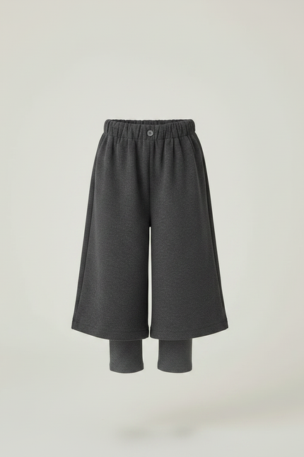 Pantalon Gris Ample Chaud Enfant Hiver Molletonné - vue 3
