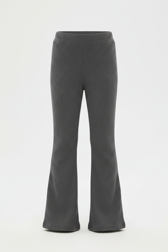 Pantalon Gris Côtelé Évasé Confortable Enfant - Cordé - vue 3