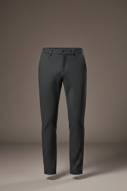 Pantalon Gris Slim Élégant Motif Discret Homme - Laine - vue 3