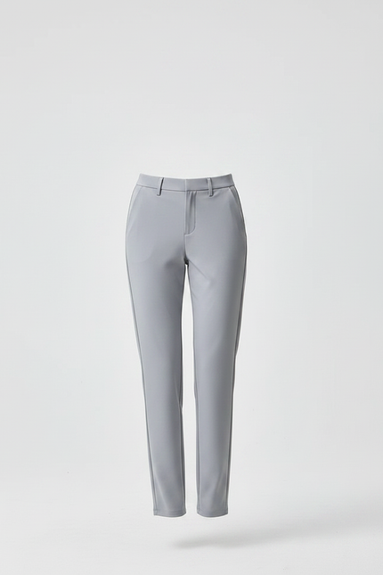 Pantalon Gris Femme Élégant Droit Ajusté Confortable - Polyester - vue 3