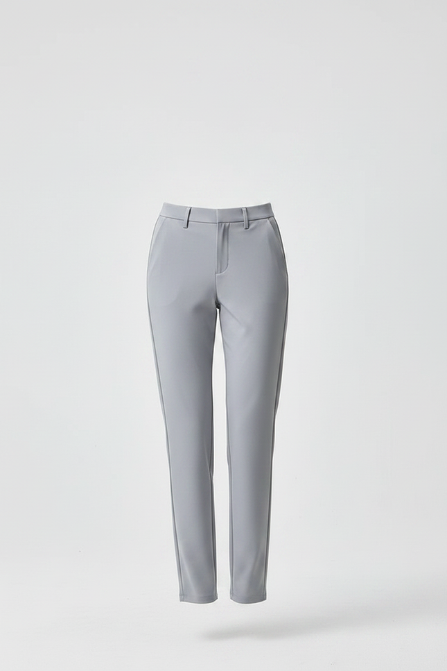Pantalon Gris Femme Élégant Droit Ajusté Confortable - Polyester - vue 3