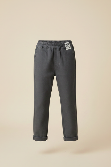 Pantalon Gris Décontracté Garçon Coton Élastique - vue 3