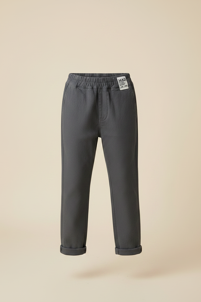 Pantalon Gris Décontracté Garçon Coton Élastique - vue 3