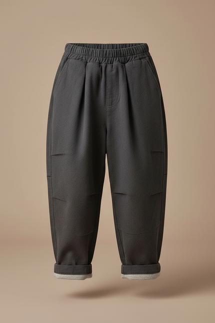Pantalon Gris Ample Décontracté Chaud Enfant - Molleton - vue 3