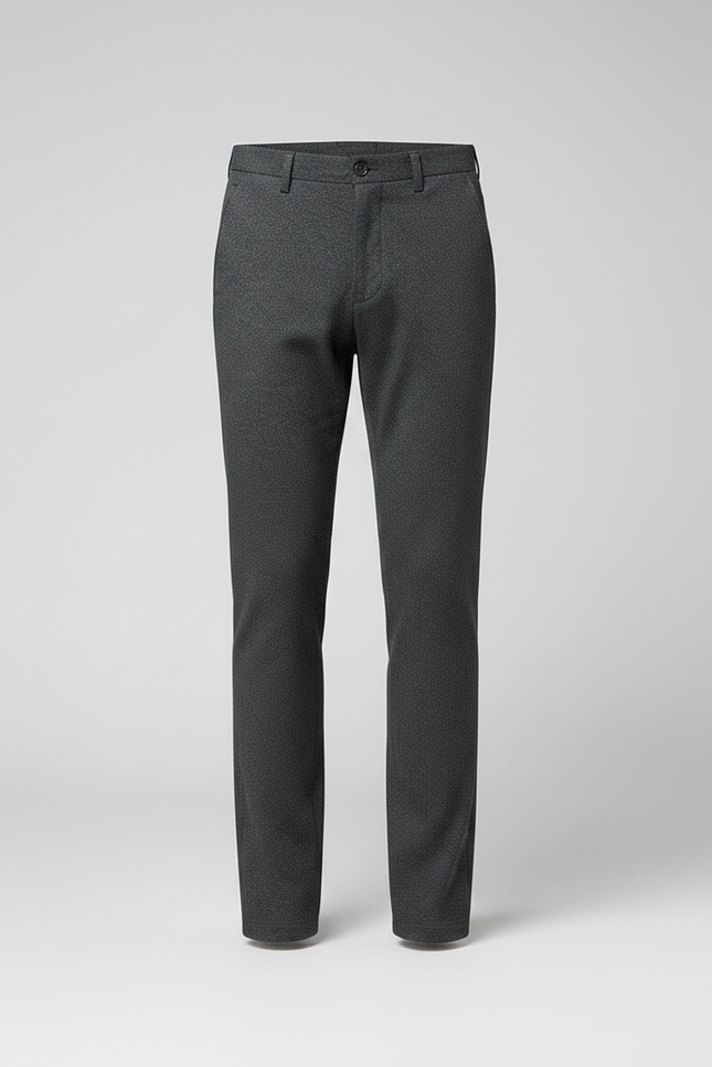 Pantalon Gris Homme Décontracté Ajusté Élégant Uni - Laine - vue 3