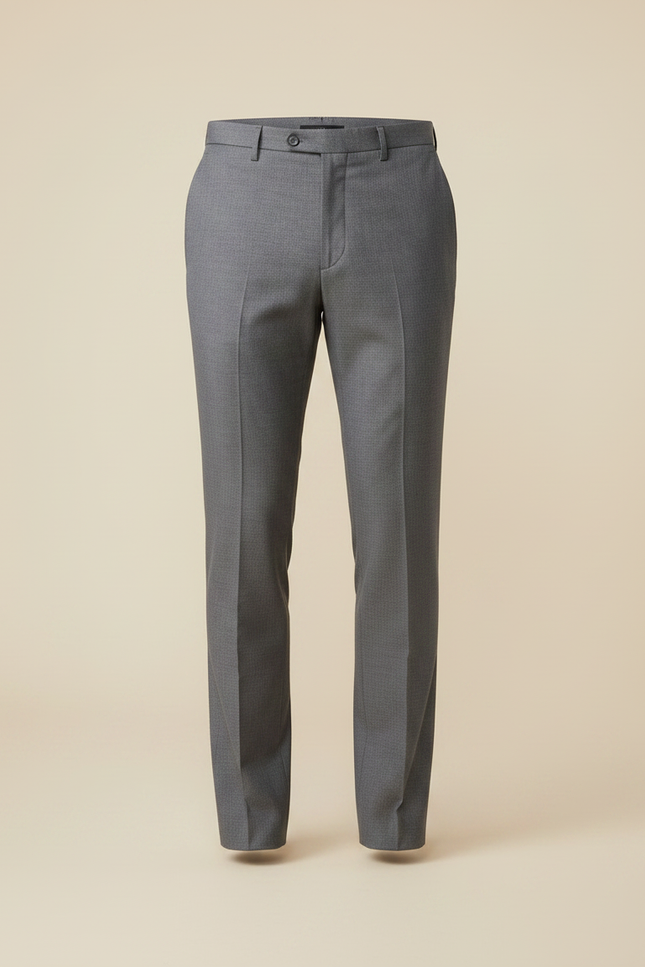 Pantalon Gris Habillé Slim Élégant Formel Homme - Gabardine - vue 3