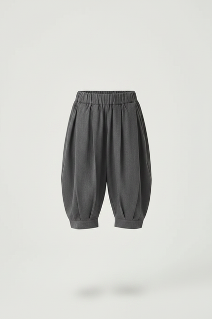 Pantalon Gris Enfant Plissé Ample Décontracté - Polyester - vue 3