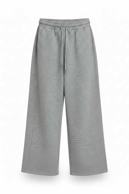 Pantalon Gris Ample Décontracté Molletonné Cordon Enfant - vue 3
