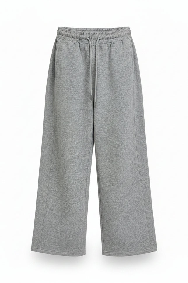 Pantalon Gris Ample Décontracté Molletonné Cordon Enfant - vue 3