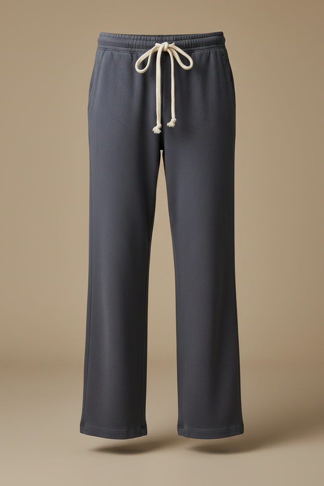 Pantalon Gris Droit Cordon Molletonné Confortable Femme - vue 3