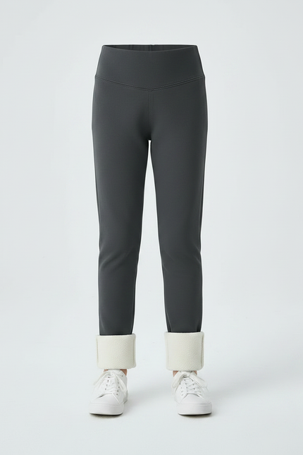 Pantalon Gris Fille Doublé Molleton Chaud Hiver - vue 3