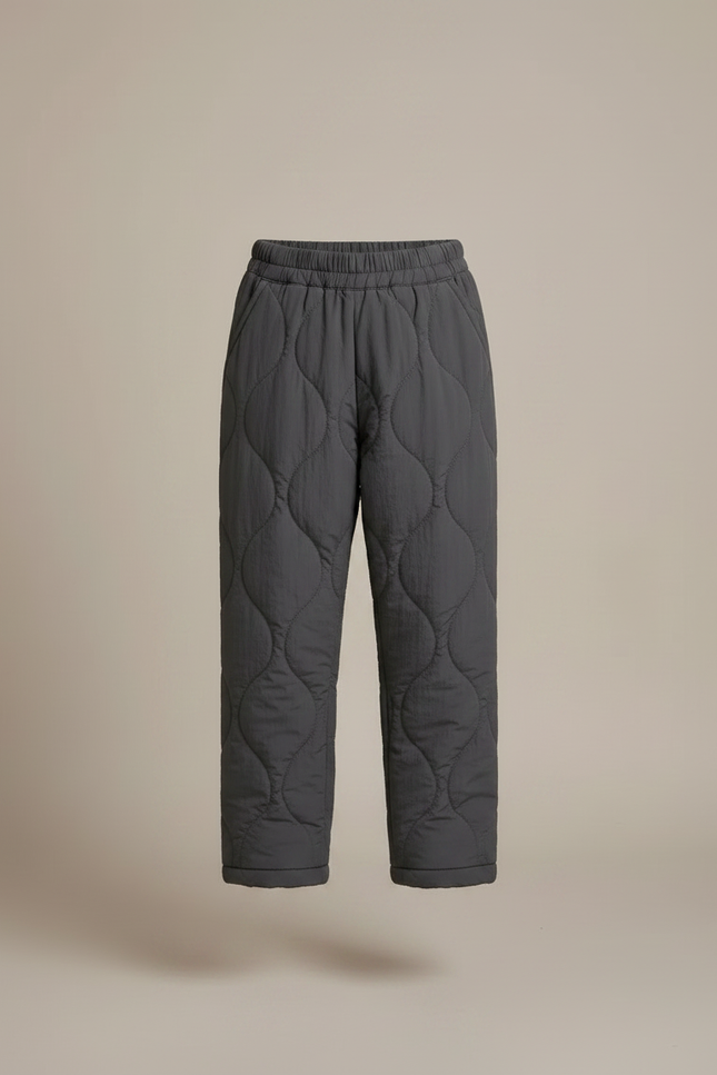 Pantalon Gris Matelassé Hiver Chaud Enfant Confortable - Polyester - vue 3