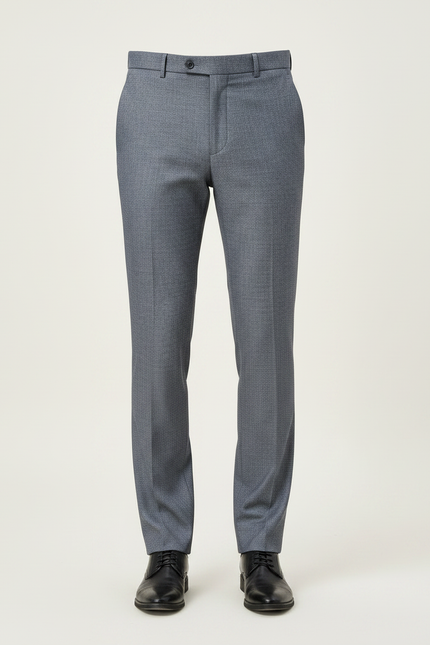 Pantalon Gris Habillé Élégant Affaires Homme Ajusté - Laine - vue 3