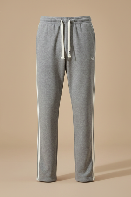 Pantalon Gris Homme Sport Coton Rayures Cordon - Molleton - vue 3