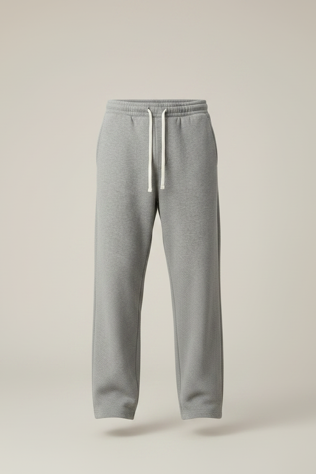 Pantalon Gris Homme Molletonné Ample Cordon Décontracté - vue 3