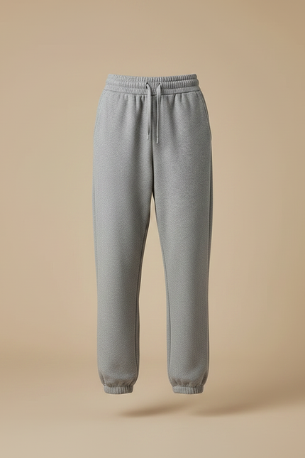 Pantalon Gris Molletonné Ample Décontracté Jogger Femme - vue 3