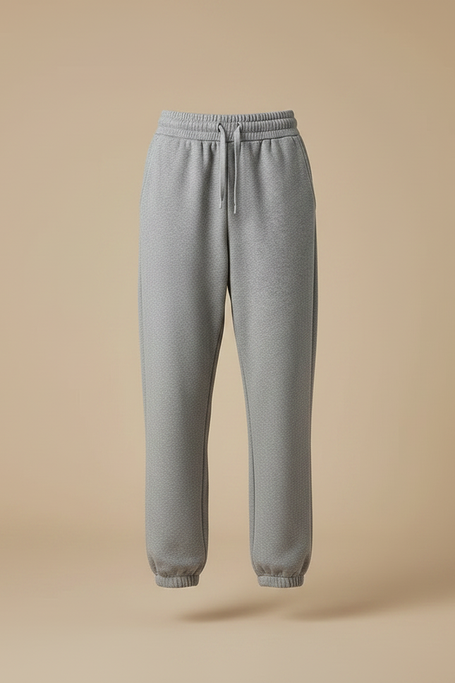 Pantalon Gris Molletonné Ample Décontracté Jogger Femme - vue 3