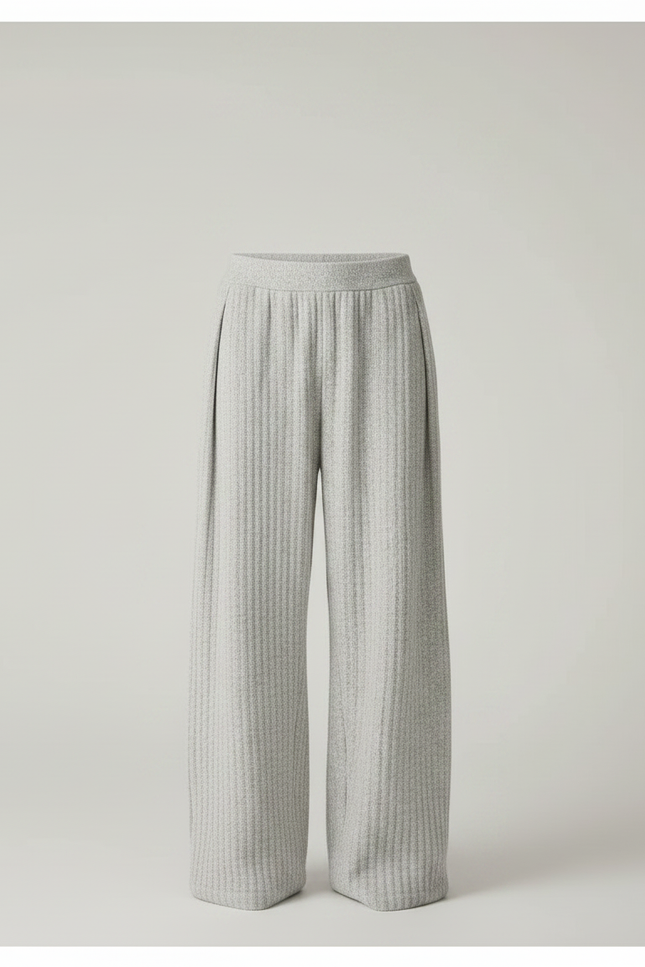 Pantalon Gris Large Plissé Décontracté Confortable Homme - Maille - vue 3