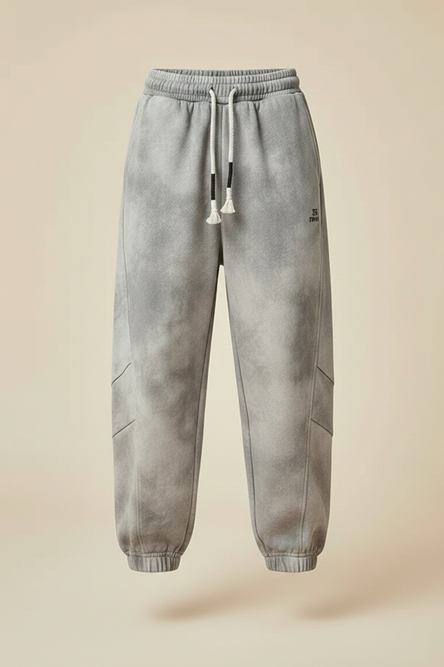 Pantalon Gris Ample Tie-Dye Décontracté Enfant Cordon - Molleton - vue 3