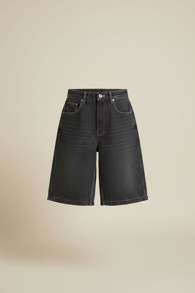 Pantalon Gris Ample Denim Coutures Rouges Enfant - Jean - vue 3