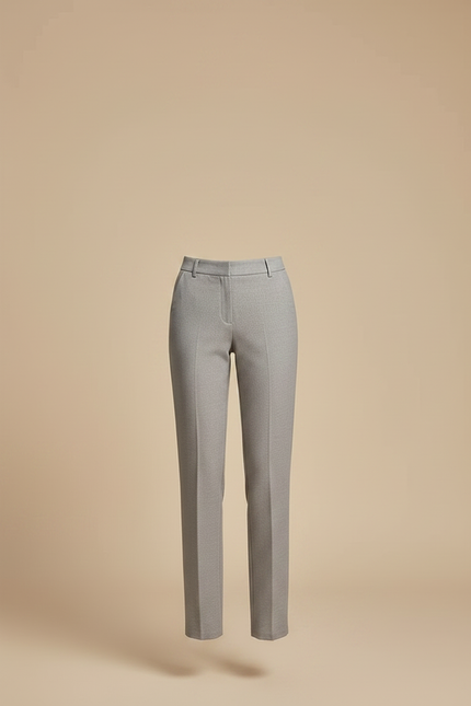 Pantalon Gris Femme Taille Haute - Gabardine - vue 3