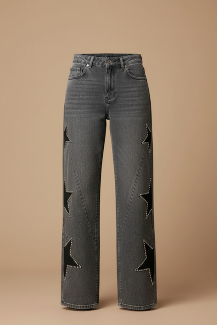 Pantalon Gris Strass - Jean - vue 3