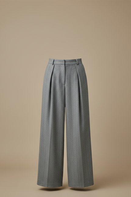 Pantalon Tweed Gris Femme - vue 3