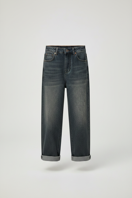Pantalon Gris Denim Ample Décontracté Bicolore - Jean - vue 3