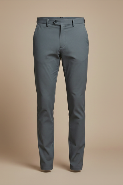 Pantalon Gris Slim Homme Décontracté Élégant - Gabardine - vue 3