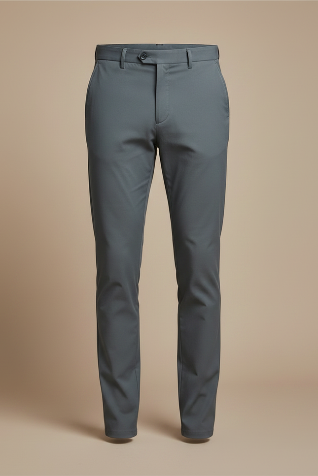 Pantalon Gris Slim Homme Décontracté Élégant - Gabardine - vue 3