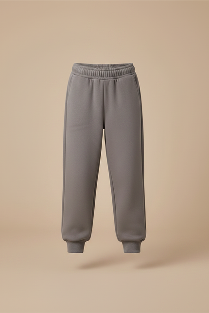 Pantalon Gris Molletonné Enfant Décontracté Uni - vue 3