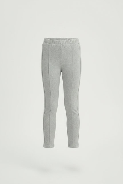 Pantalon Gris Coton Stretch Slim Fille - Molleton - vue 3