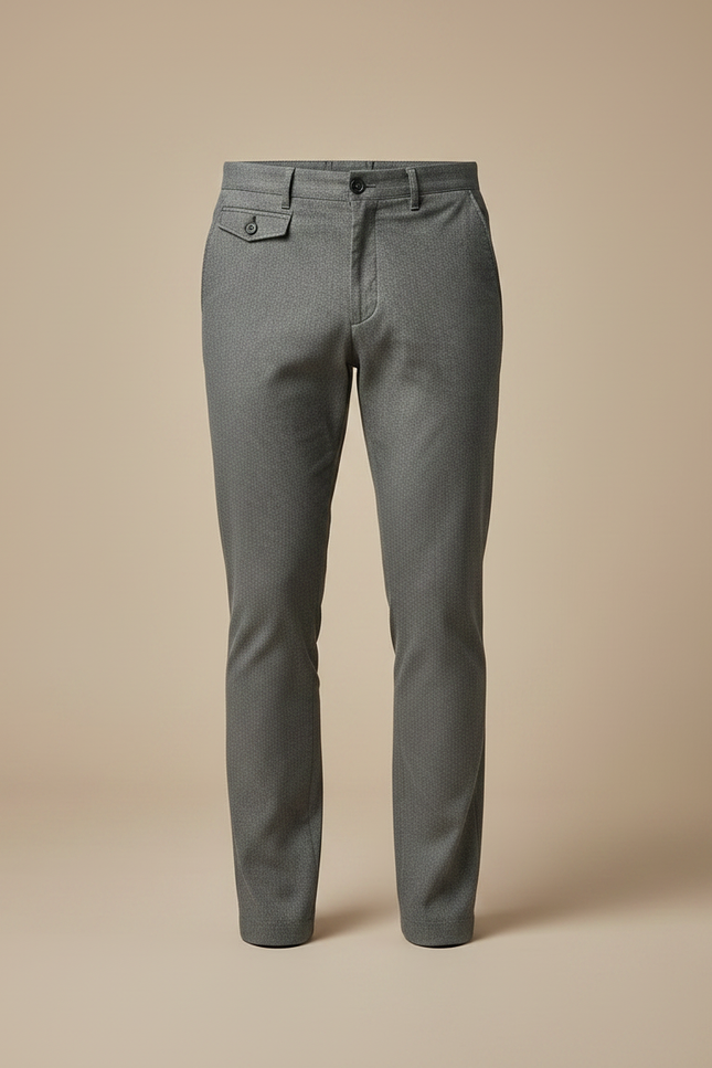 Pantalon Gris Slim Habillé Tissé Homme Élégant - Laine - vue 3