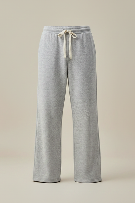 Pantalon Gris Ample Décontracté Molletonné Cordon Sport - vue 3