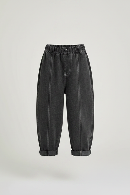 Pantalon Gris Ample Denim Garçon Décontracté - Jean - vue 3