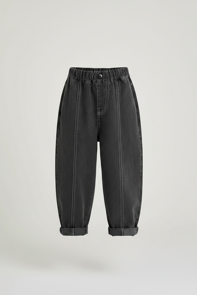 Pantalon Gris Ample Denim Garçon Décontracté - Jean - vue 3