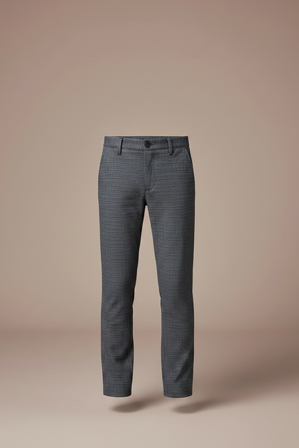 Pantalon Gris Carreaux Droit Décontracté Garçon - Laine - vue 3