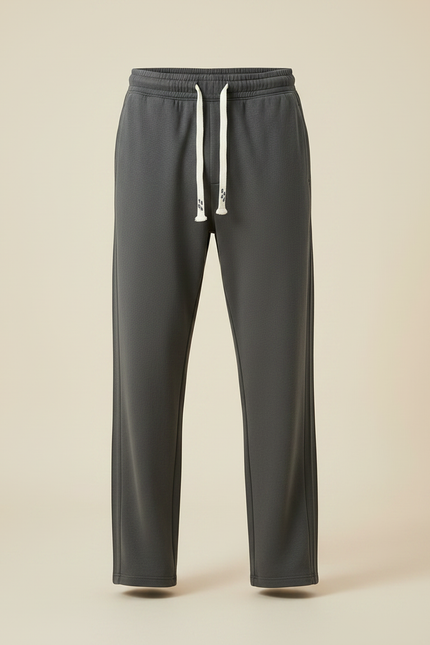 Pantalon Gris Homme Sport Coton Ample Cordon - Molleton - vue 3